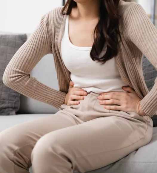 Vrouw met vleesboom (myoom). Te behandelen bij de Helene Schweitzer kliniek.