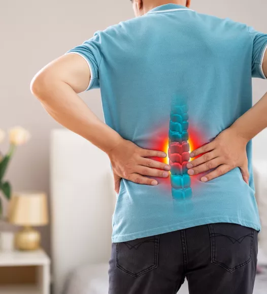 Pijn in de rug met uitstraling naar het been bij een hernia - te behandelen bij de Helene Schweitzer kliniek.